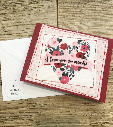 i love you so much fabric note card