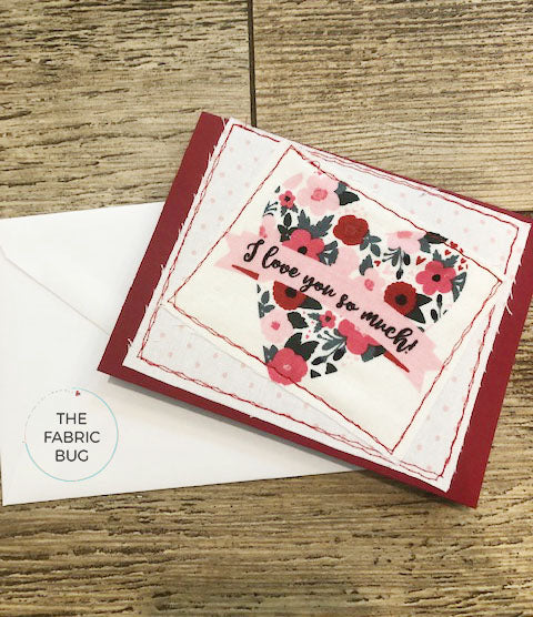 i love you so much fabric note card