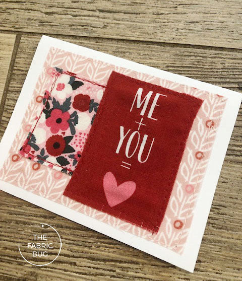 me + you fabric note card