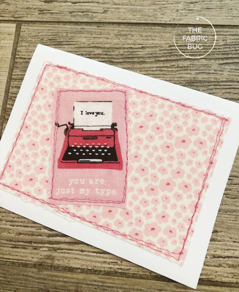 you are just my type fabric note card