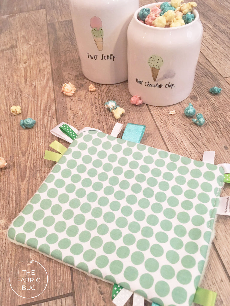 Mini Mint Taggie Lovey Blanket