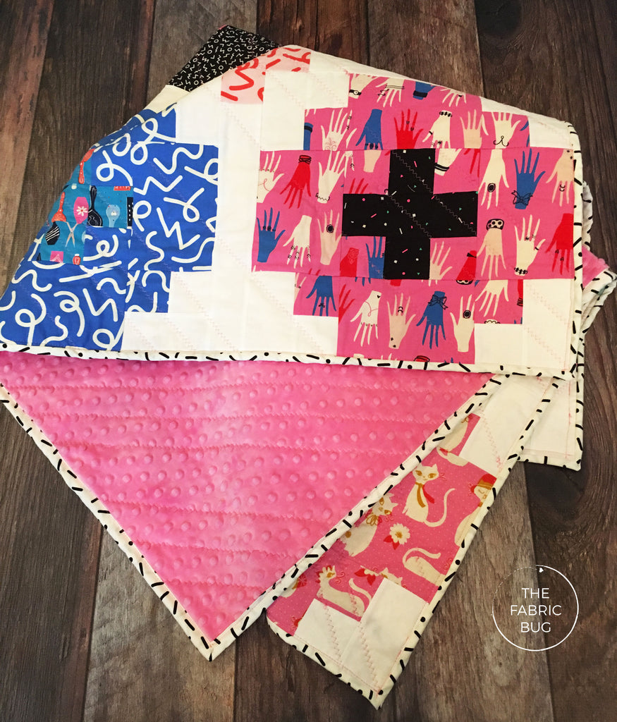 bright modern baby girl quilt