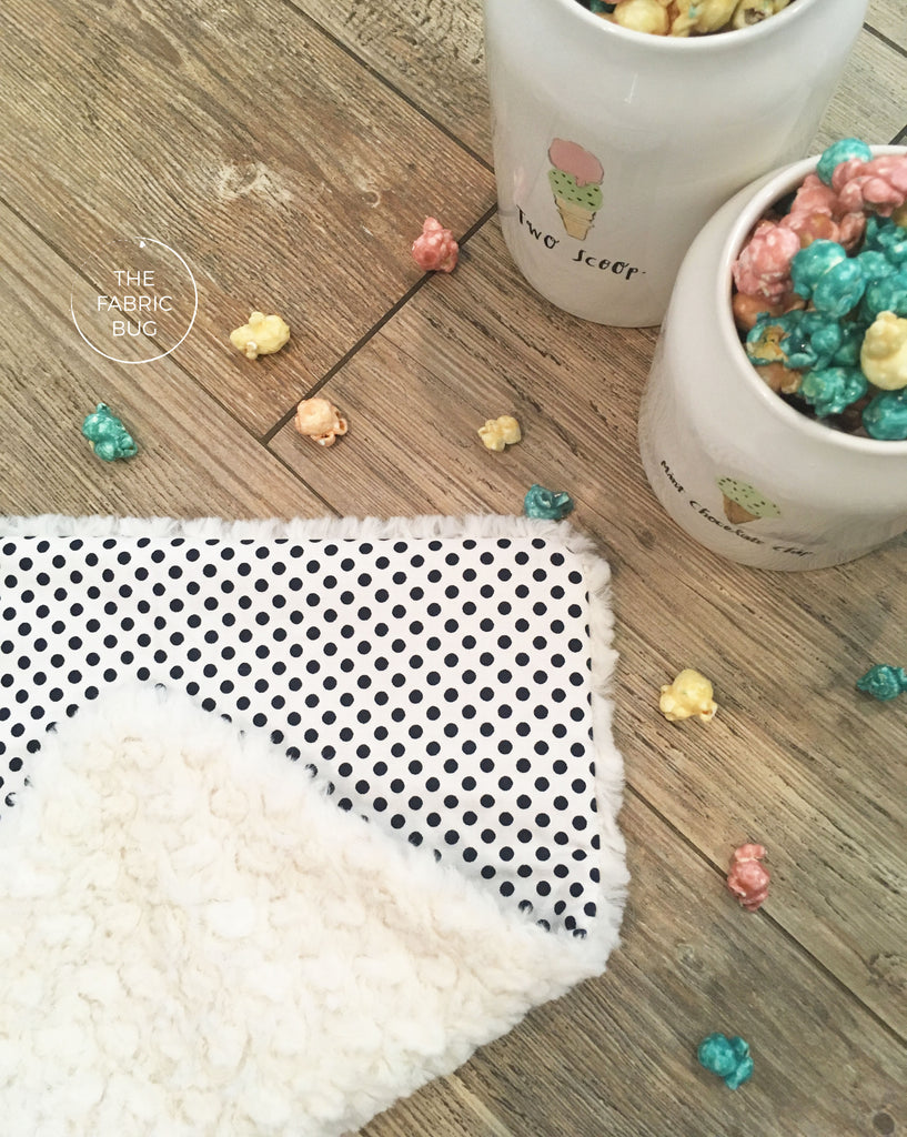 Navy Polka Dot Lovey Blanket