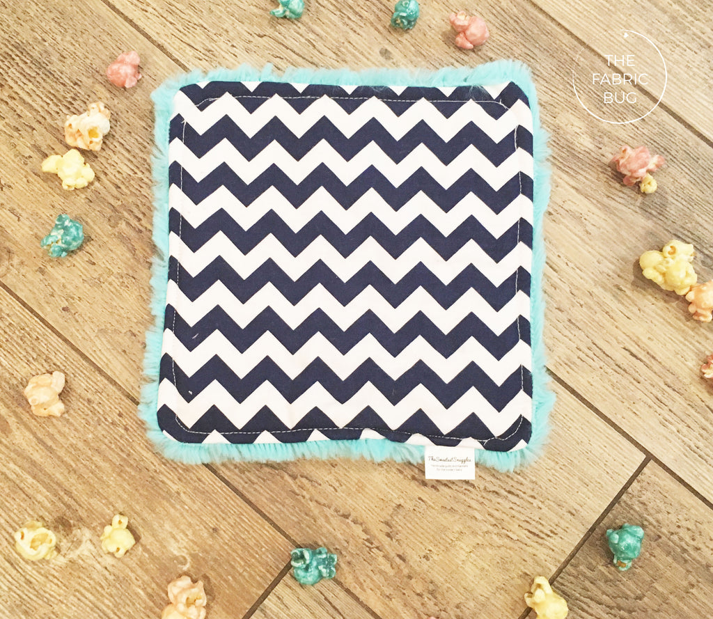 Mini Navy Chevron Lovey Blanket