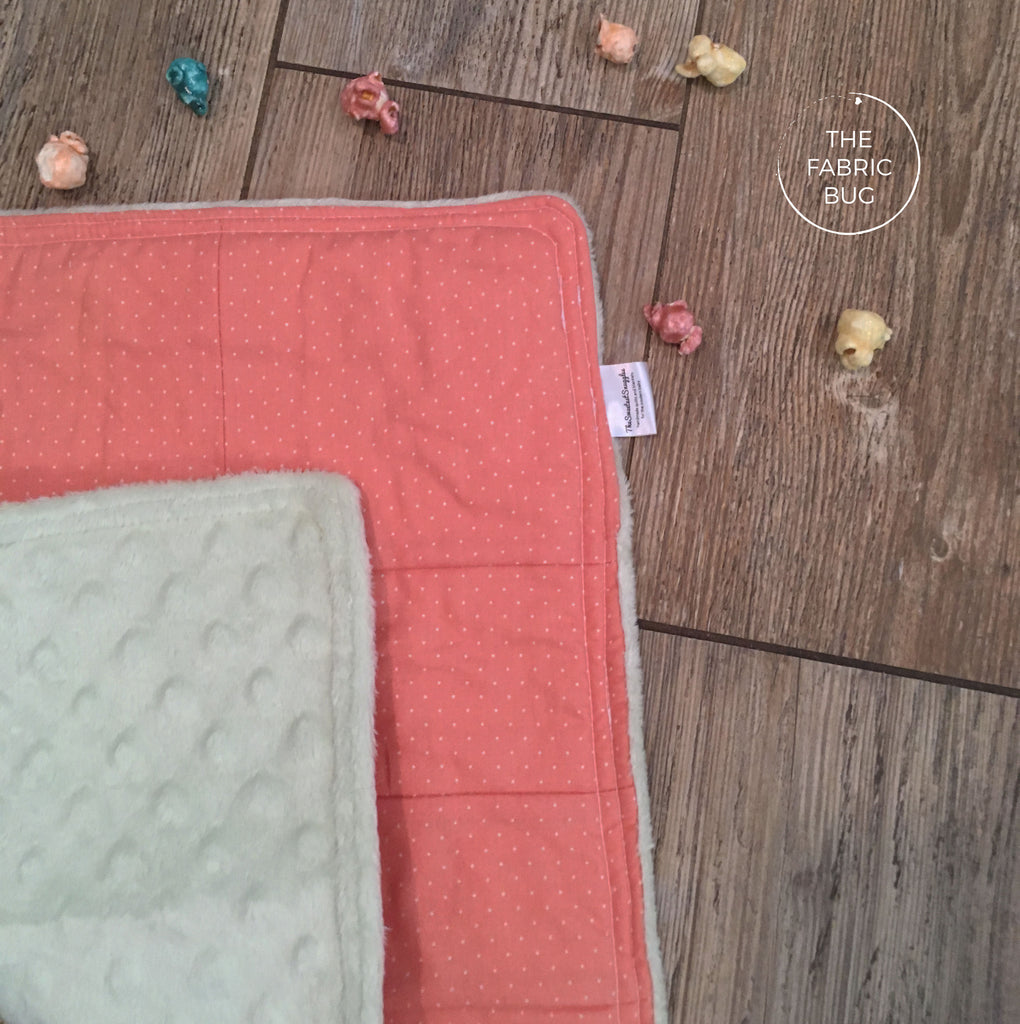 Peach Polka Dot Lovey Blanket