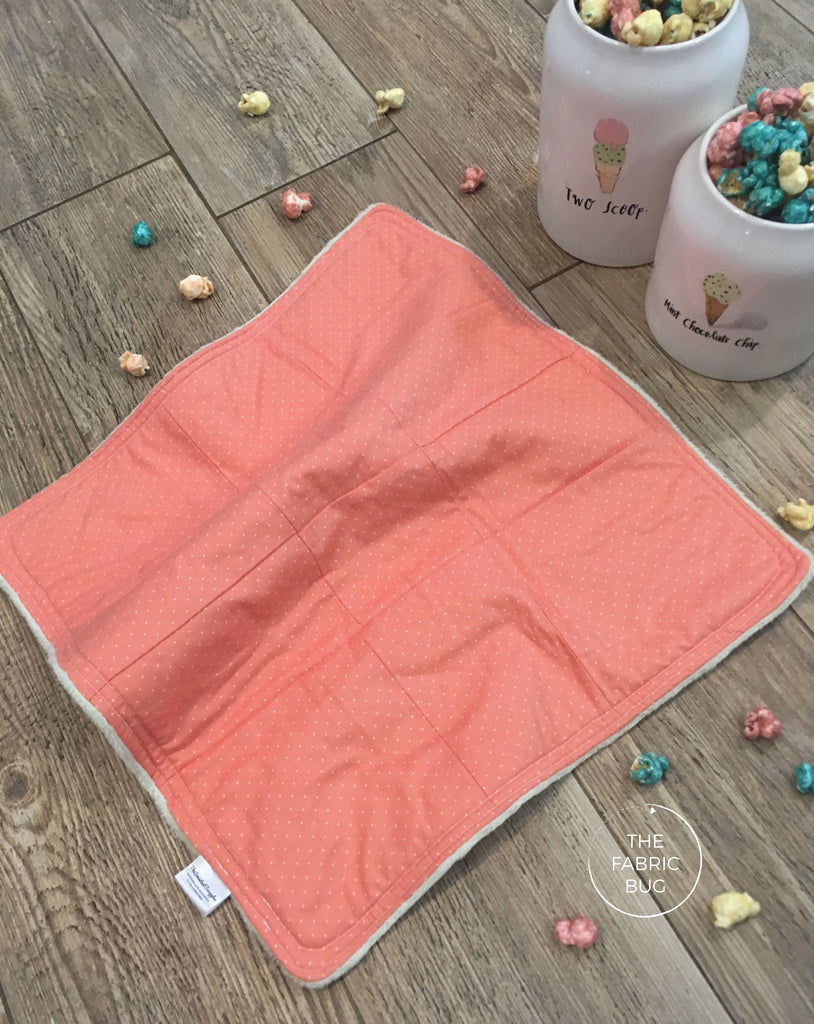 Peach Polka Dot Lovey Blanket