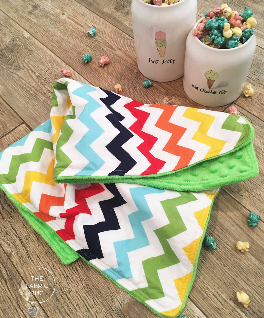 Rainbow Chevron Lovey Blanket