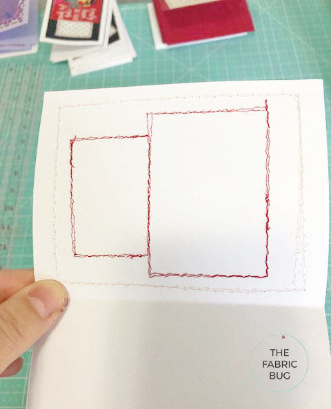 inside of sewn note card